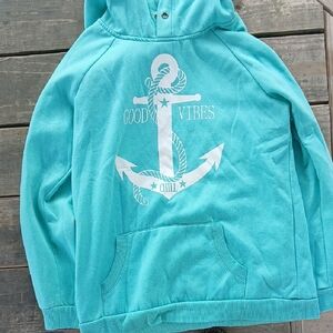 Rue21 Womens Hoodie - Teal with Anchor Design